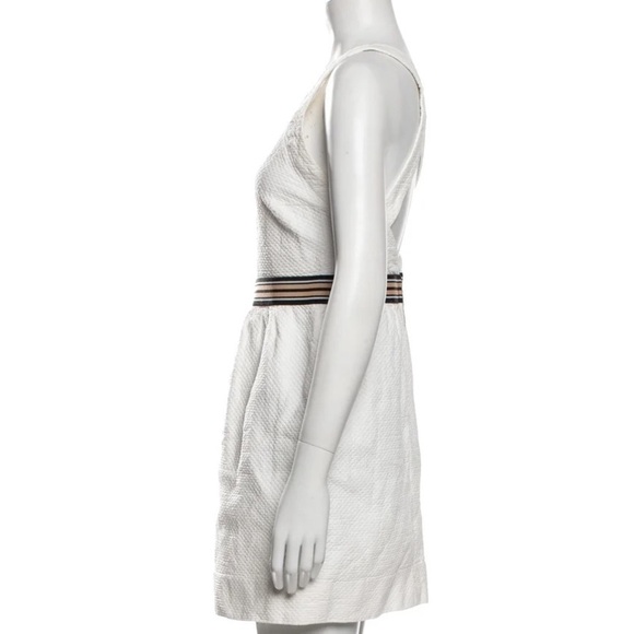 SANDRO Square Neckline Mini Dress in White Size 3 or Large - Picture 2 of 6